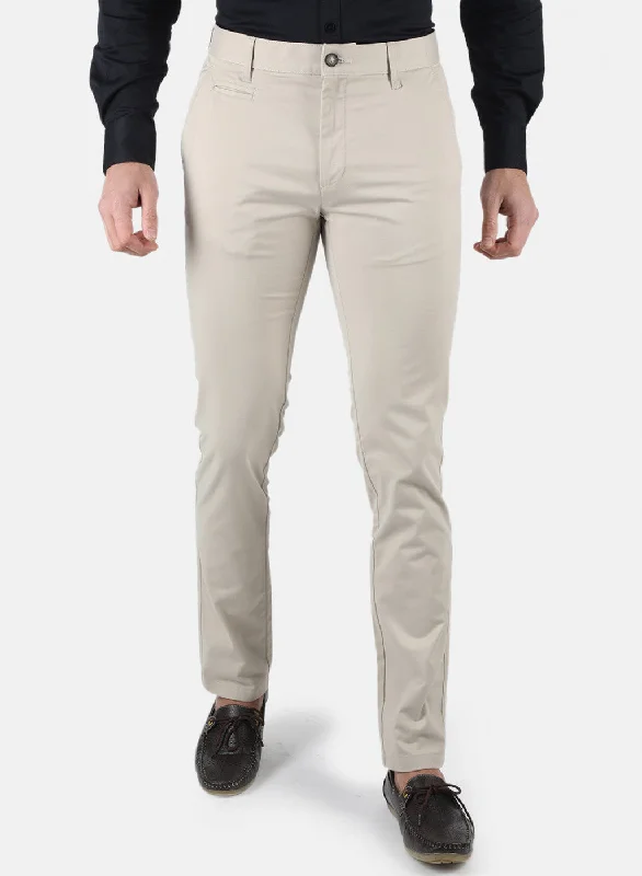 Men Cream Smart Fit Trouser