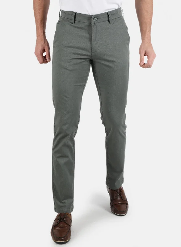 Men Green Smart Fit Trouser