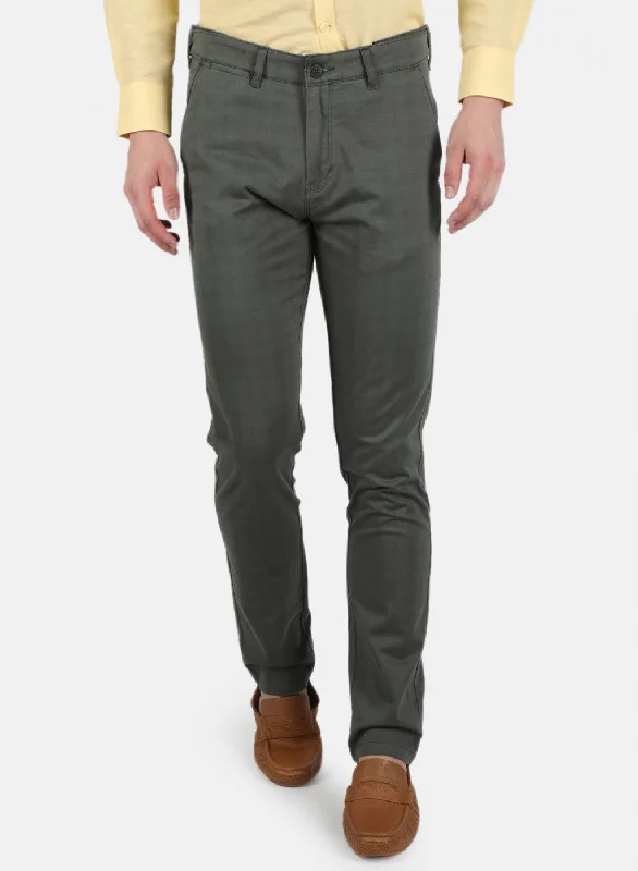 Men Green Smart Fit Trouser