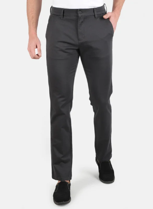 Men Grey Regular Fit Trouser