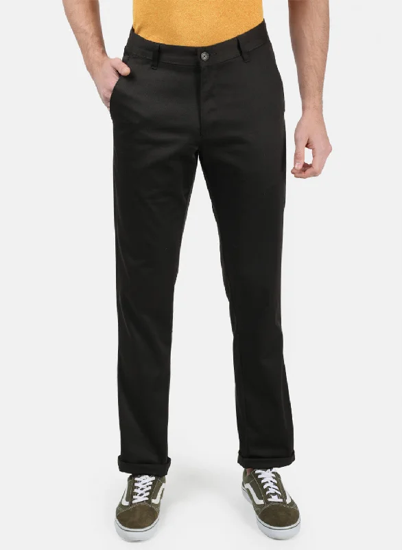 Men Olive Plain Trousers