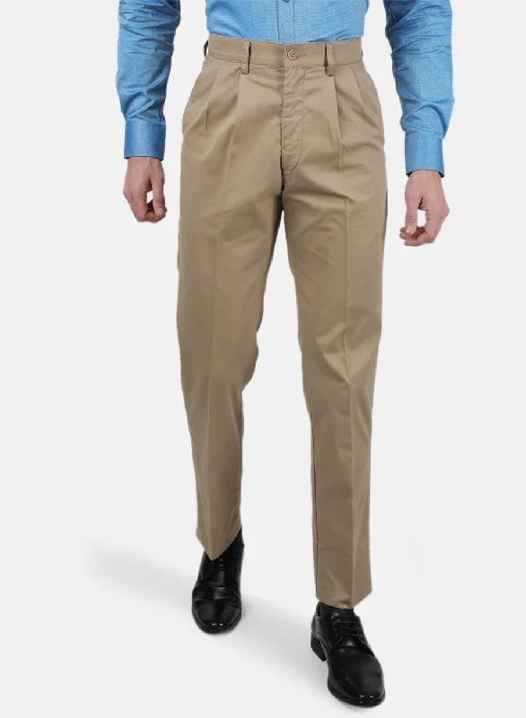 Mens Khaki Regular Trouser