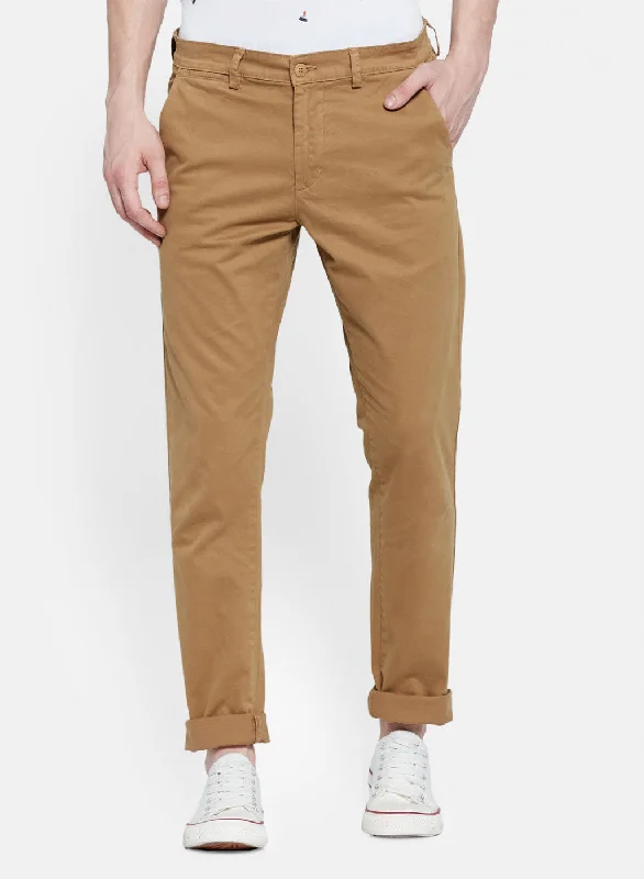 Mens Khaki Slim Fit Trouser