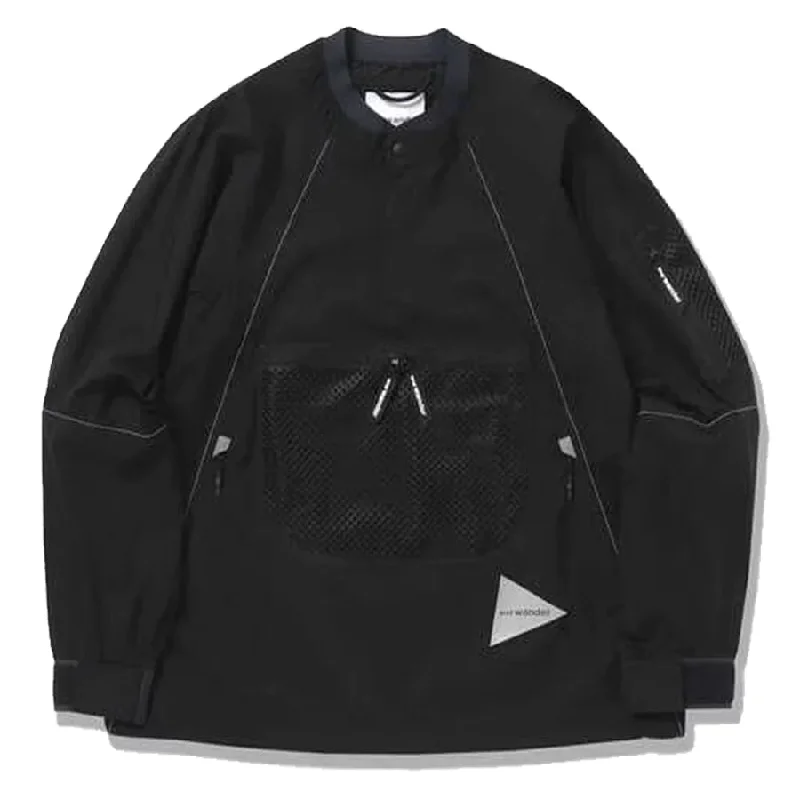 And Wander Breath Rip Pullover Jacket Black Sporty Men's Athleisure Sporty Men's Athleisure And Wander Breath Rip Pullover Jacket Black Sporty Men's Athleisure Sporty Men's Athleisure