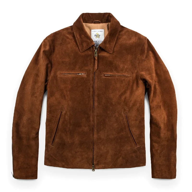 The Moto Jacket in Tobacco Weatherproof Suede